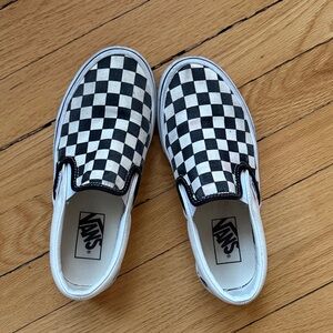 Vans Women’s Black and White Checkered Slip-On Sneakers